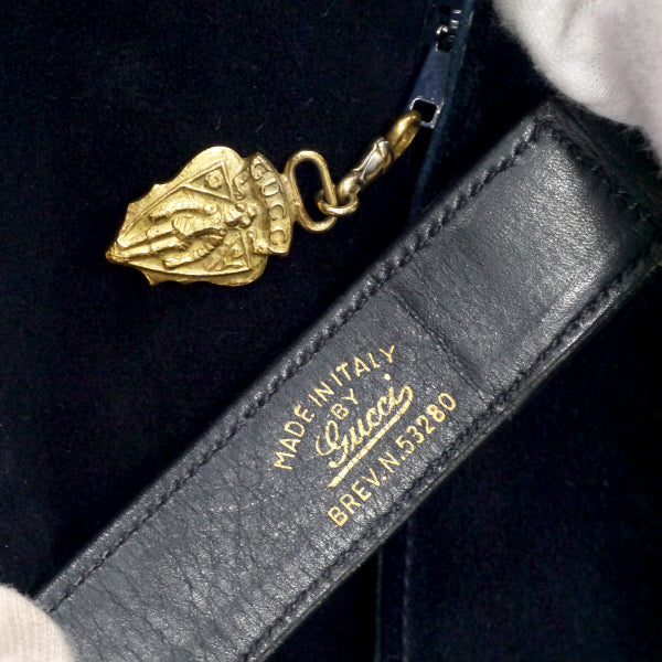 OLD Gucci  ７０sスエード インターロッキングGショルダー（紺）