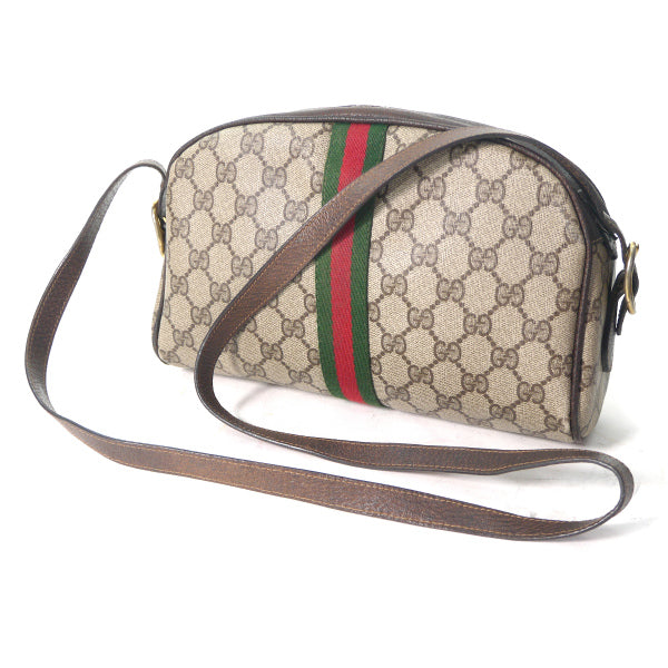OLD Gucci　カマボコ型シェリー2WAYバッグ（茶）