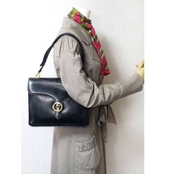 OLD Gucci 総革GGマーク2WAYショルダーバッグ（黒）