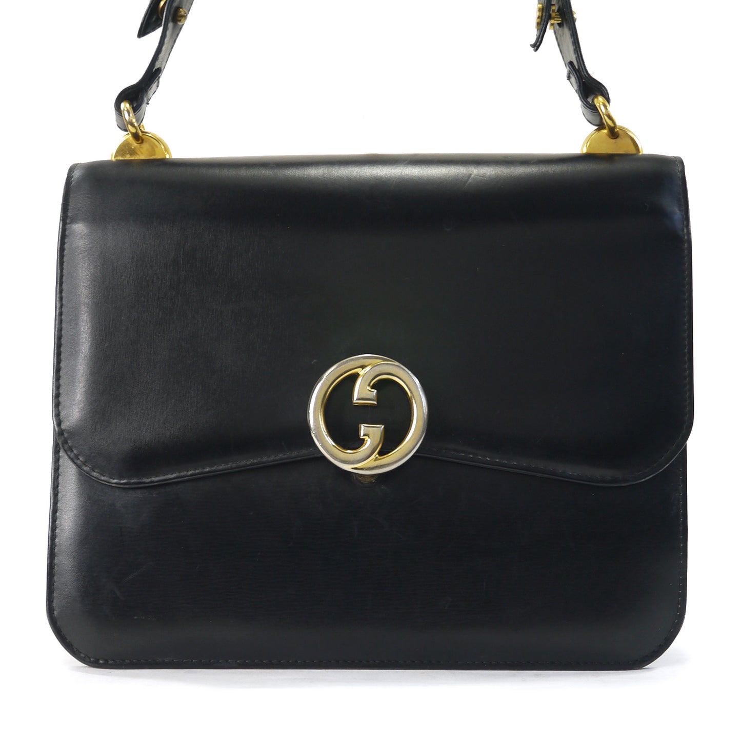 OLD Gucci 総革GGマーク2WAYショルダーバッグ（黒）