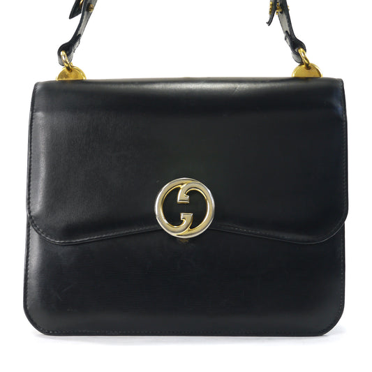 OLD Gucci 総革GGマーク2WAYショルダーバッグ（黒）