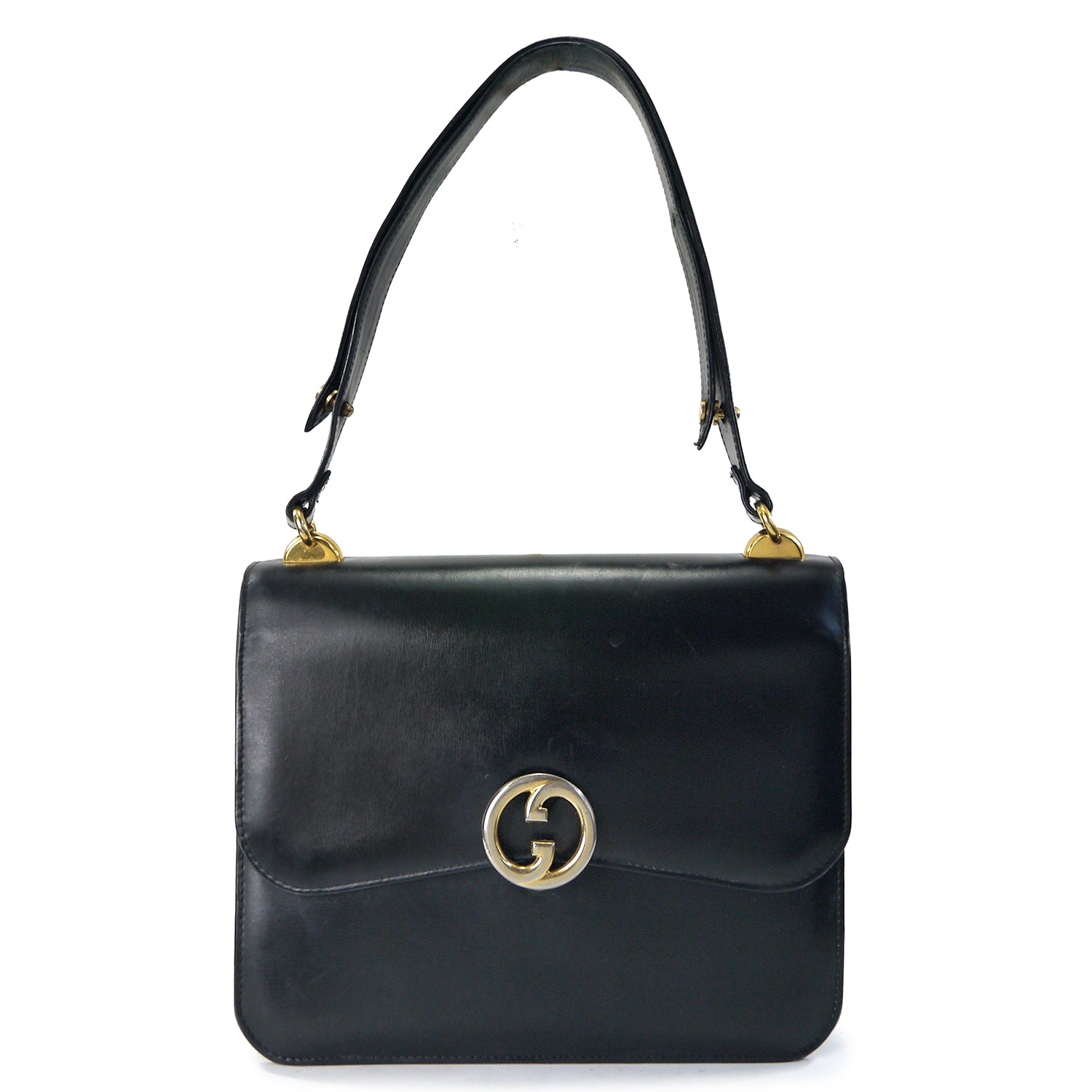 m*ク様 【美品】GUCCI 2way ショルダーバッグ ブラック レザー OLD Gucci 総革GGマーク2WAYショルダーバッグ（黒） – Vintage Shop Rococo
