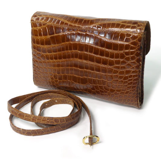 OLD Gucci　最高級クロコダイル 2WAYミニバッグ（茶）