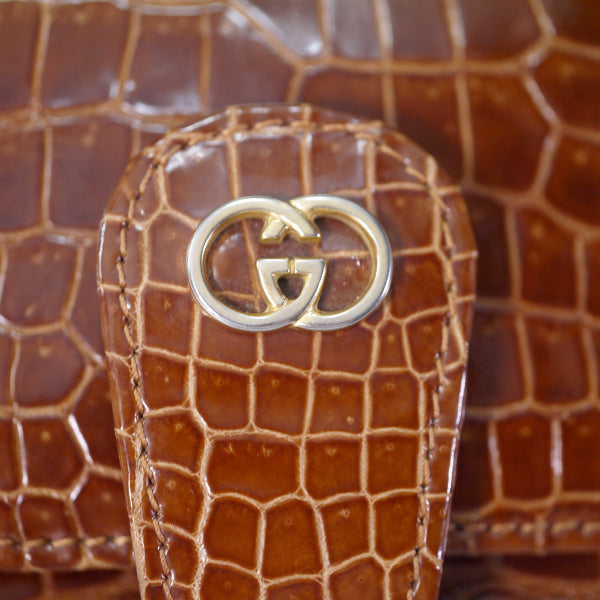 OLD Gucci　最高級クロコダイル 2WAYミニバッグ（茶）