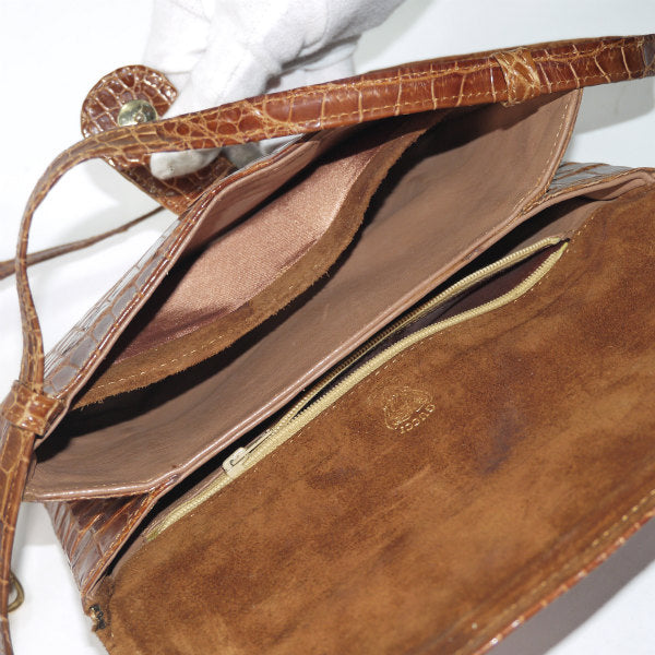 OLD Gucci　最高級クロコダイル 2WAYミニバッグ（茶）