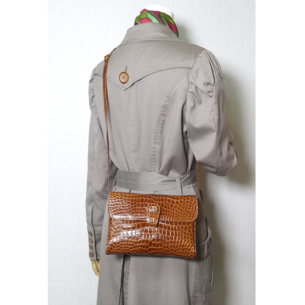 OLD Gucci　最高級クロコダイル 2WAYミニバッグ（茶）