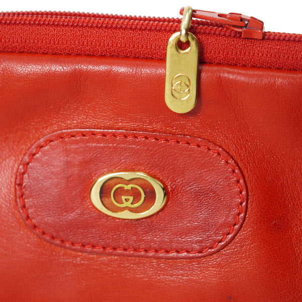 OLD Gucci ラムレザーGGマークポーチ（赤）