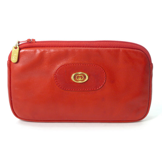 OLD Gucci ラムレザーGGマークポーチ（赤）