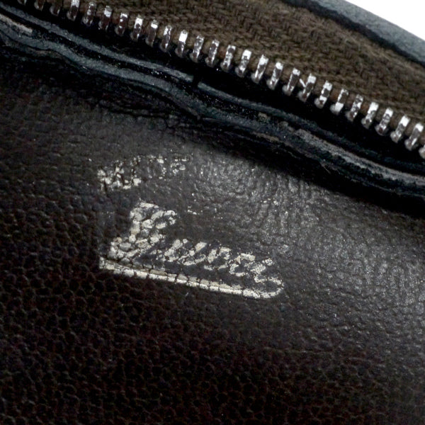 OLD Gucci　レザーGGロゴミニポーチ（濃茶）