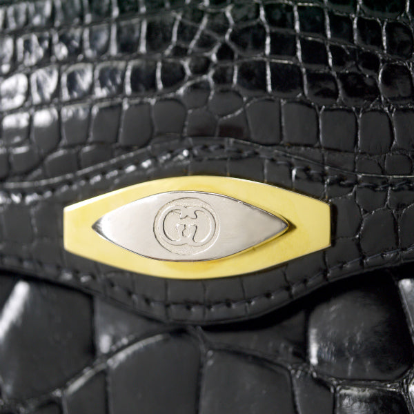 OLD Gucci　最高級クロコダイル 2WAYショルダー（黒）