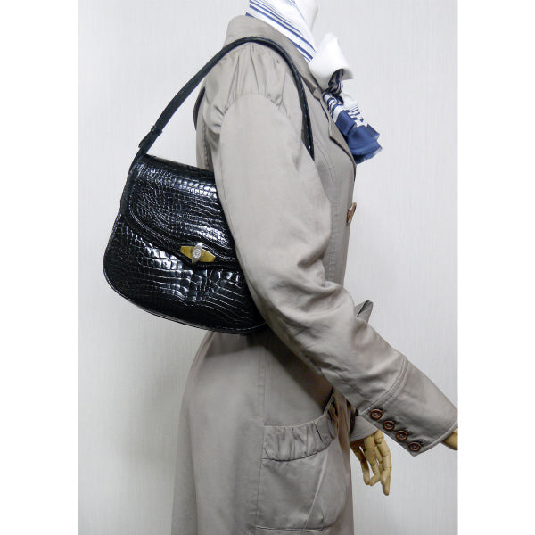 OLD Gucci　最高級クロコダイル 2WAYショルダー（黒）