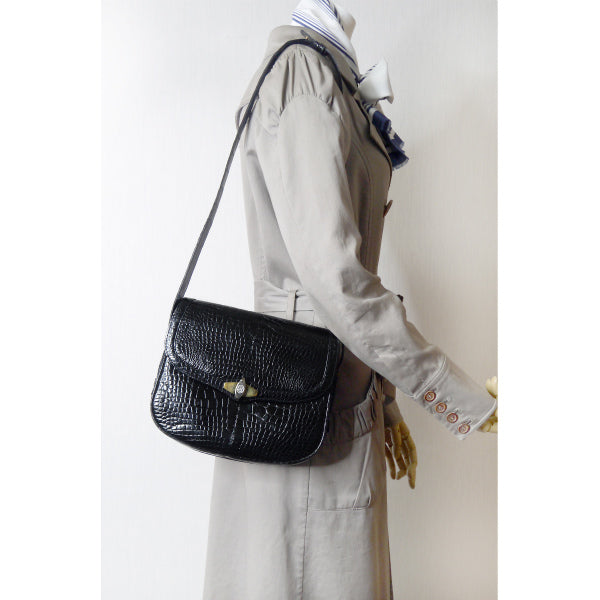 OLD Gucci　最高級クロコダイル 2WAYショルダー（黒）