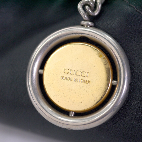 OLD Gucci　シェリー巾着レザーショルダー（濃紺）