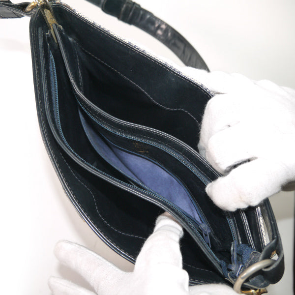 OLD Gucci　GG柄2WAYG金具ショルダーバッグ（青）