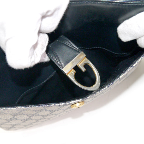 OLD Gucci　GG柄2WAYG金具ショルダーバッグ（青）