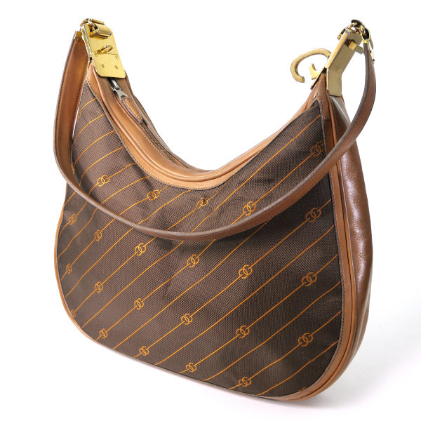 OLD Gucci 2パターン 流れ星柄ショルダー（茶）