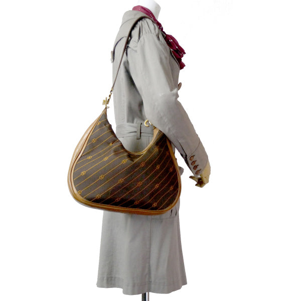 OLD Gucci 2パターン 流れ星柄ショルダー（茶）