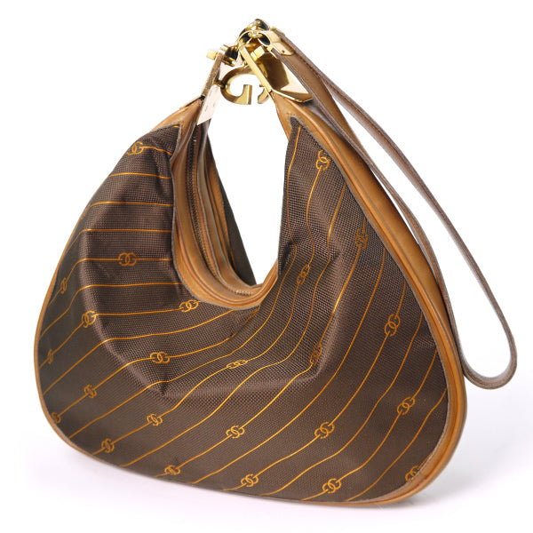OLD Gucci 2パターン 流れ星柄ショルダー（茶）