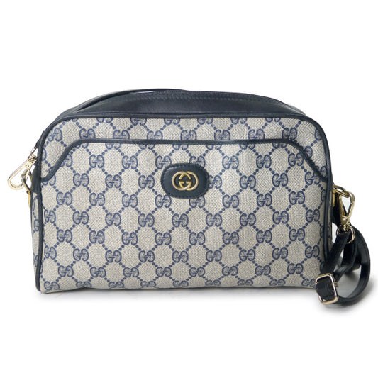 OLD Gucci サイドシェリーGG柄ショルダー（青）