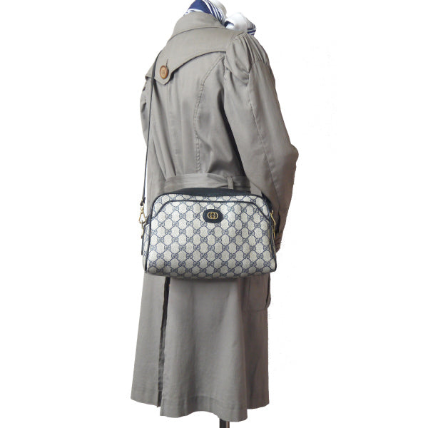 OLD Gucci サイドシェリーGG柄ショルダー（青）