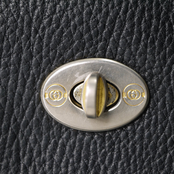 OLD Gucci  型押しコンビカラーショルダー（黒）