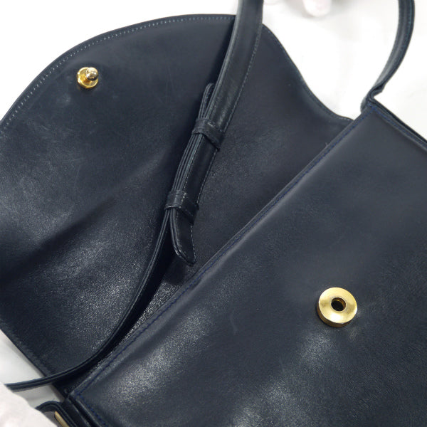 OLD Gucci　総革レアG金具2WAYショルダー（濃紺）