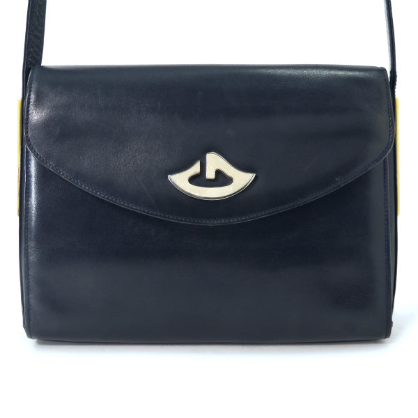 OLD Gucci　総革レアG金具2WAYショルダー（濃紺）