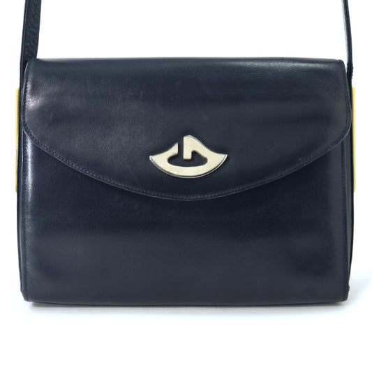 OLD Gucci　総革レアG金具2WAYショルダー（濃紺）