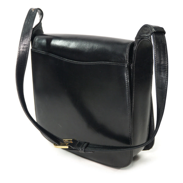 OLD Gucci スクエア総革G金具ショルダ−（黒）