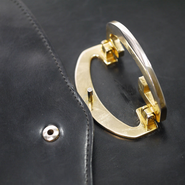 OLD Gucci スクエア総革G金具ショルダ−（黒）