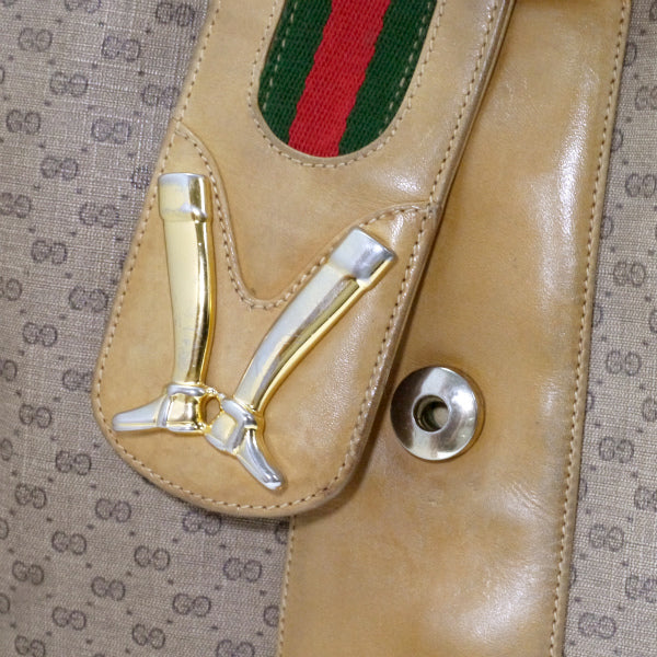 OLD Gucci 80sブーツマーク金具マイクロGGショルダー（キャメル