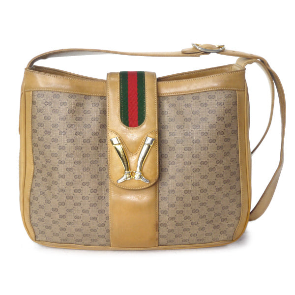 OLD Gucci 80sブーツマーク金具マイクロGGショルダー（キャメル）
