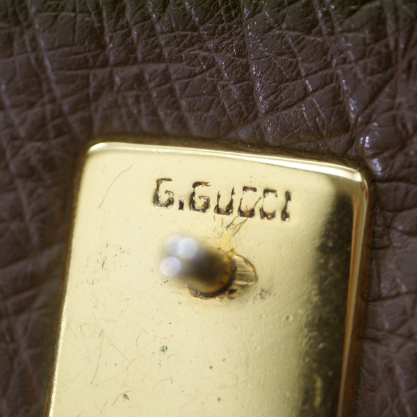 OLD Gucci 60s!オーストリッチ ミニハンドバッグ（茶）