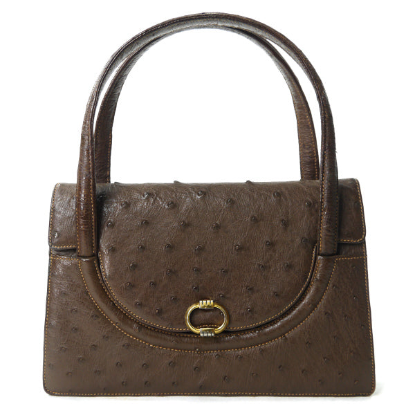 OLD Gucci 60s!オーストリッチ ミニハンドバッグ（茶） – Vintage Shop