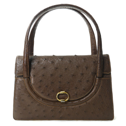 OLD Gucci 60s!オーストリッチ ミニハンドバッグ（茶）