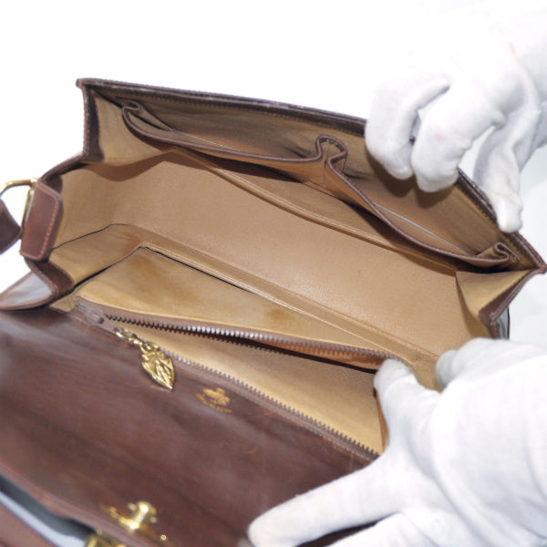 OLD Gucci　トライアングル総革2WAYショルダー