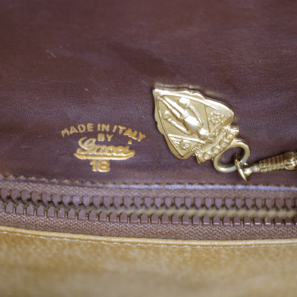 OLD Gucci　トライアングル総革2WAYショルダー