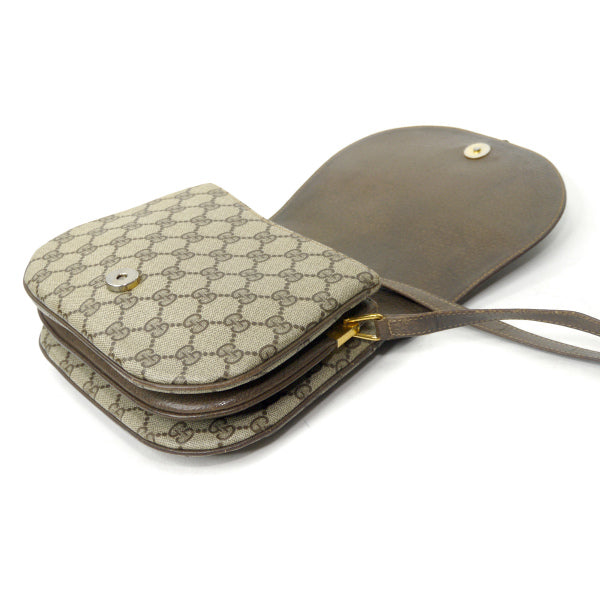 OLD Gucci　GG柄3層ポシェット（茶）