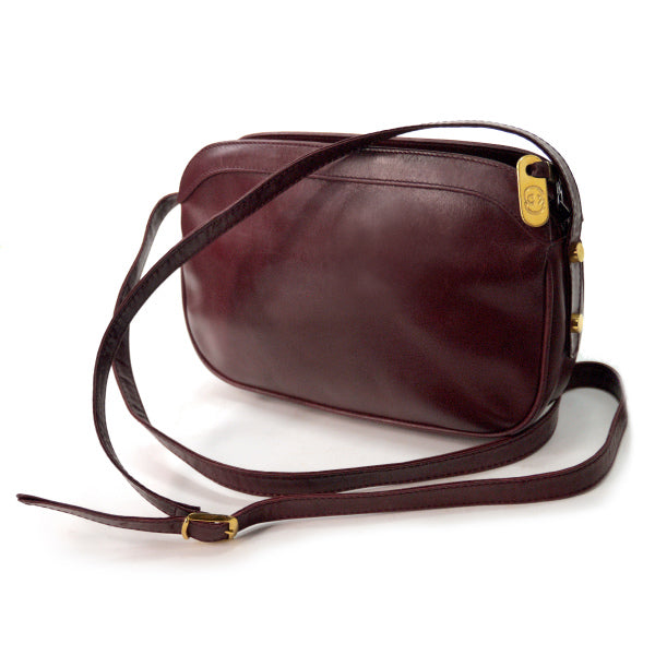 OLD Gucci 総革GG金具 横長ショルダー（ボルドー）