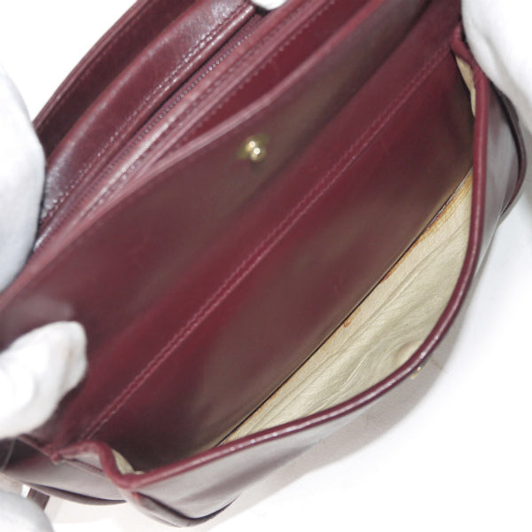 OLD Gucci 総革GG金具 横長ショルダー（ボルドー）