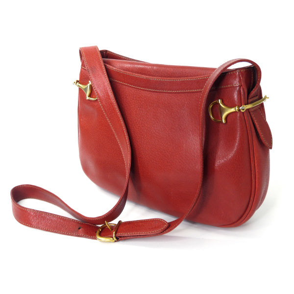 OLD Gucci ピグスキン ビット金具半円ショルダー（赤）