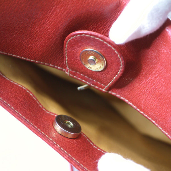 OLD Gucci ピグスキン ビット金具半円ショルダー（赤）