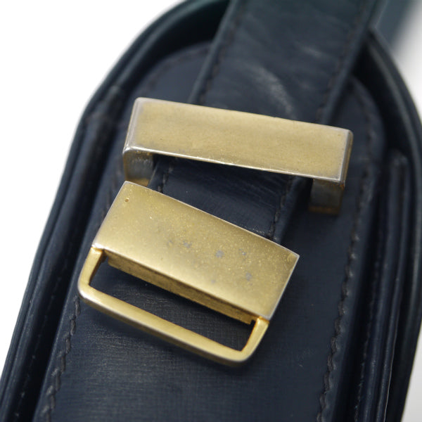 OLD Gucci　70sトライアングルGG総革2WAYショルダー（紺）