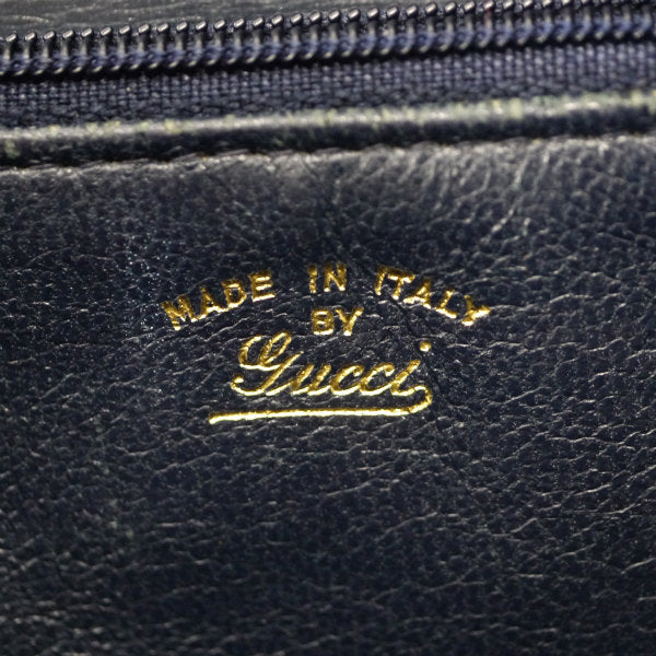 OLD Gucci　70sトライアングルGG総革2WAYショルダー（紺）