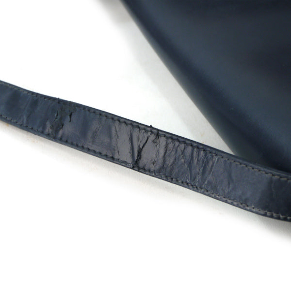 OLD Gucci　70sトライアングルGG総革2WAYショルダー（紺）