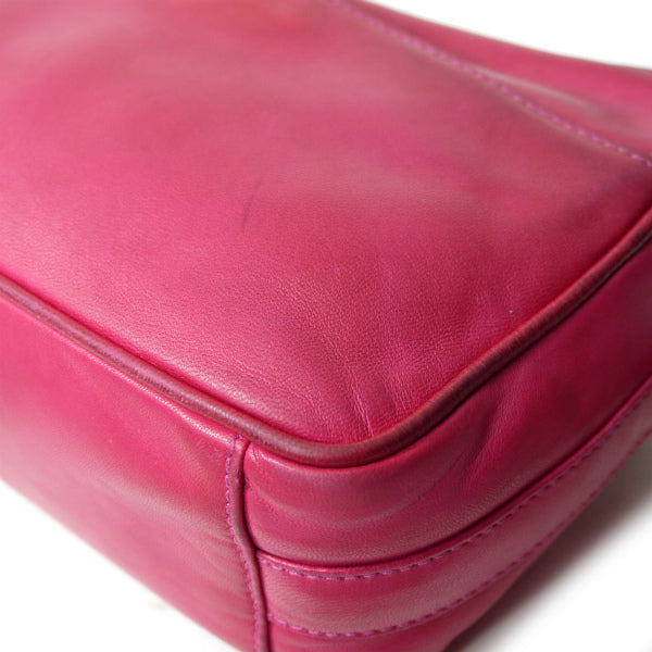 OLD Gucci　レア!ビットステッチ総革ポシェット（ピンク）