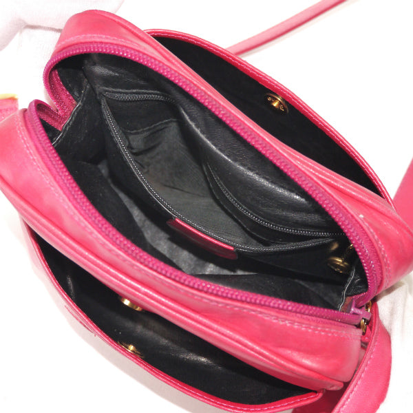 OLD Gucci　レア!ビットステッチ総革ポシェット（ピンク）