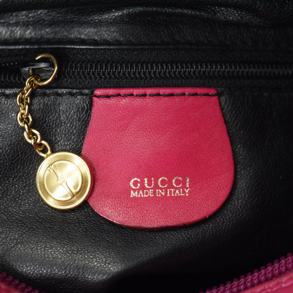 OLD Gucci　レア!ビットステッチ総革ポシェット（ピンク）