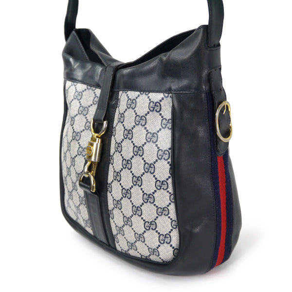 OLD Gucci サイドシェリーフック金具ショルダー（青）