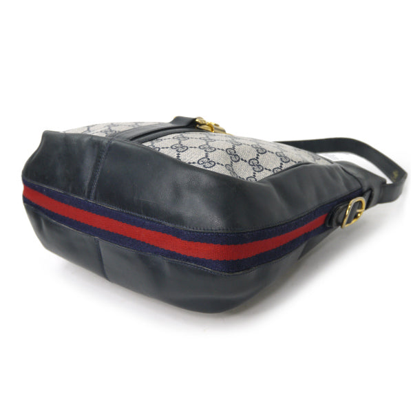 OLD Gucci サイドシェリーフック金具ショルダー（青）